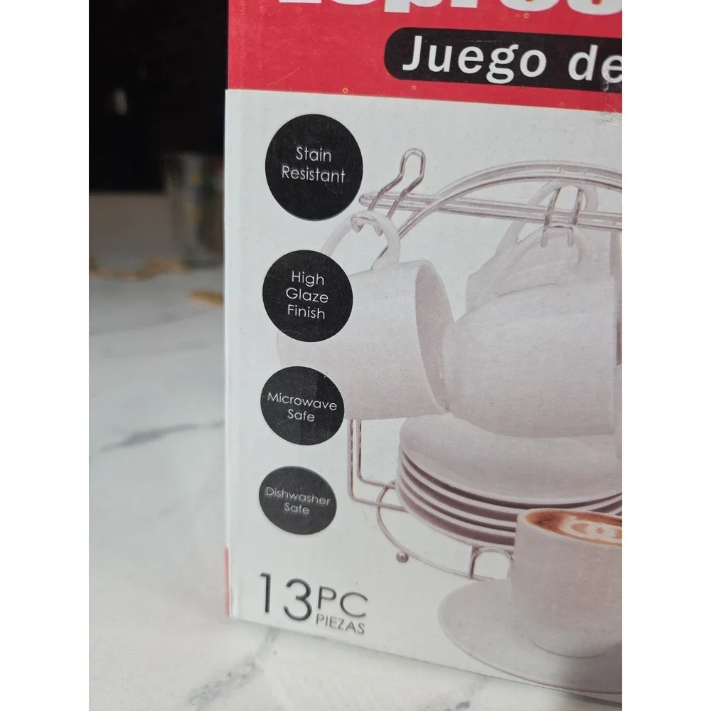 BC Service For 6 Espresso Set. Cups, Saucers, And Display/Storage Stand. 4oz...